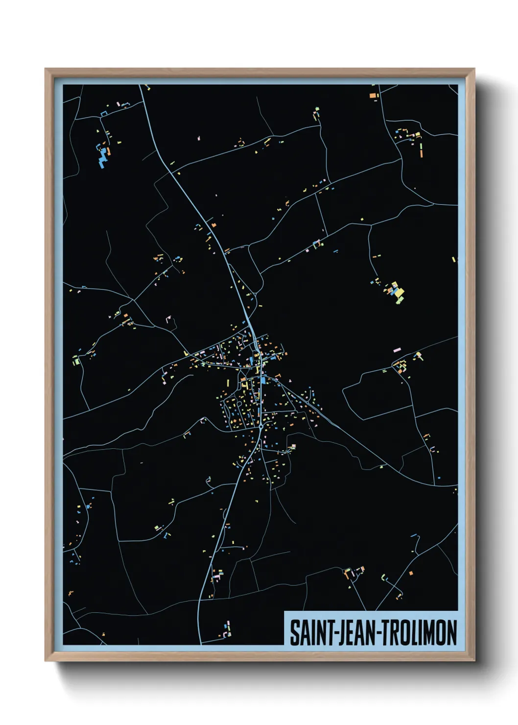 Une affiche de carte sur Saint-Jean-Trolimon