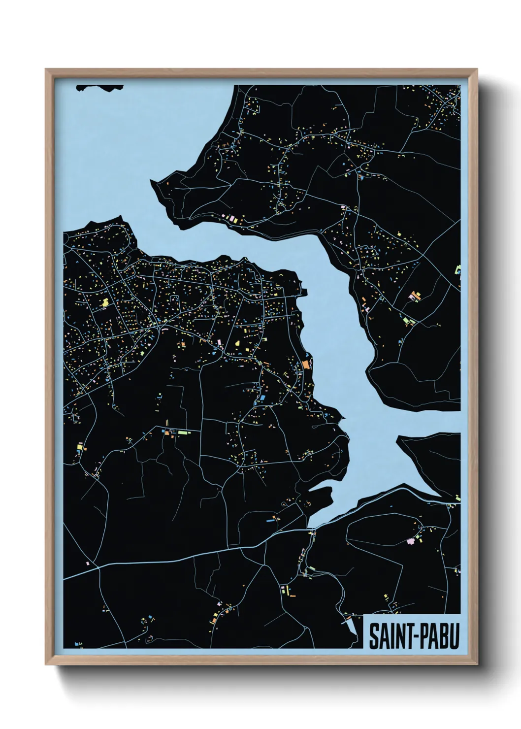 Une affiche de carte sur Saint-Pabu