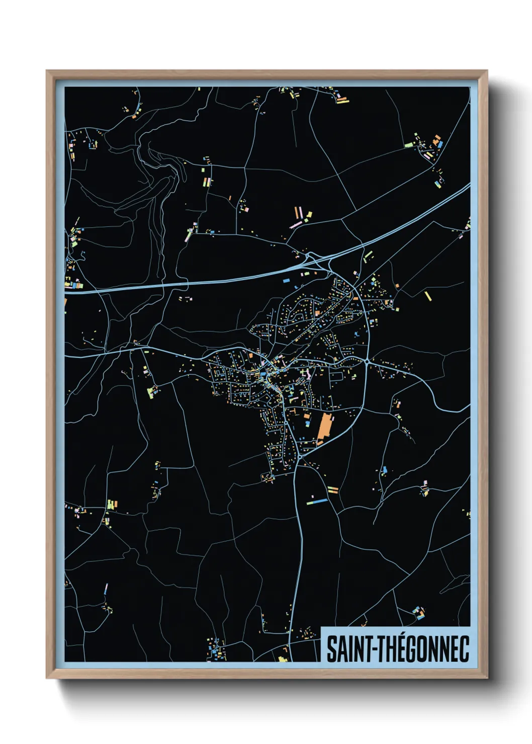 Une affiche de carte sur Saint-Thégonnec