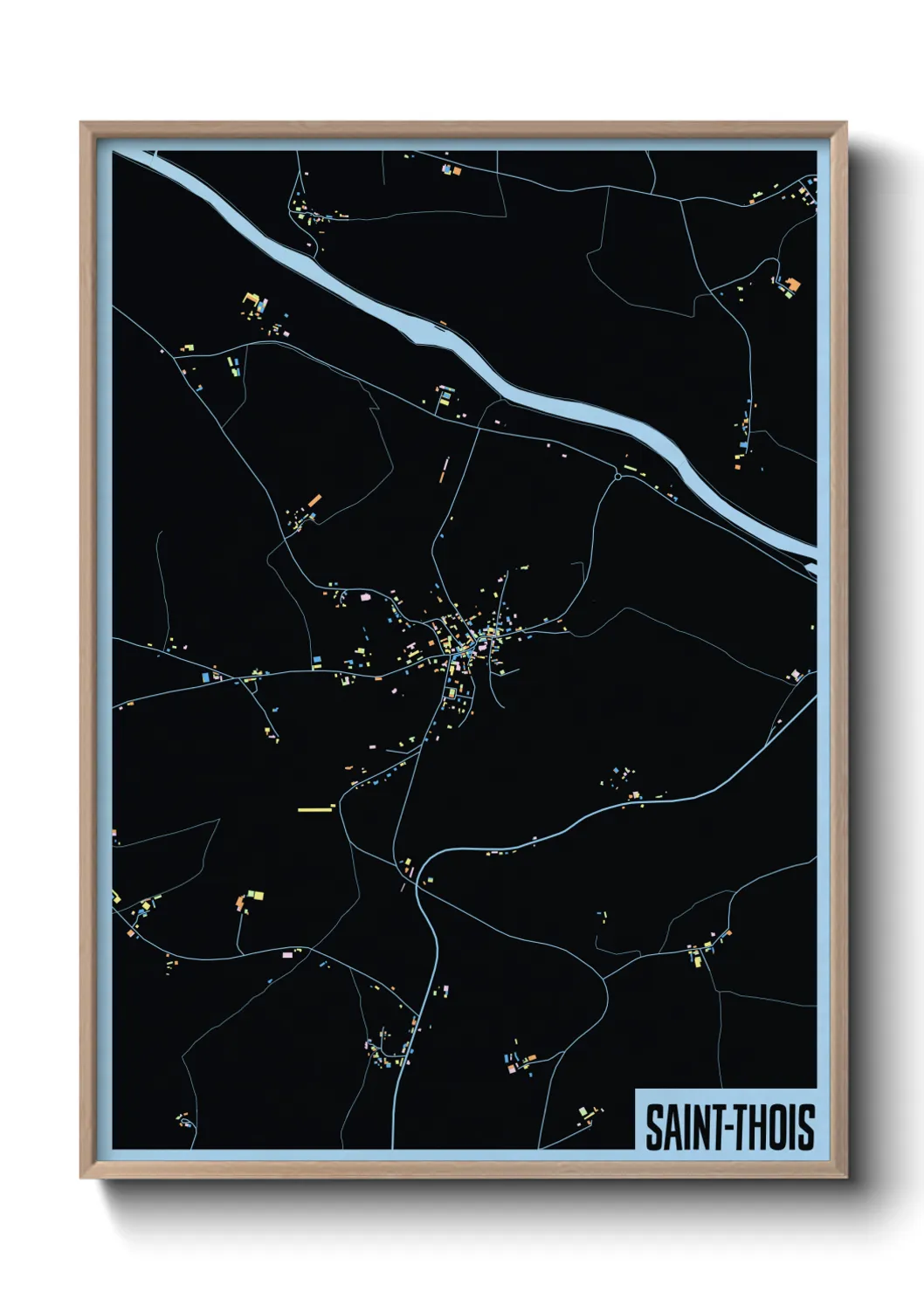 Une affiche de carte sur Saint-Thois