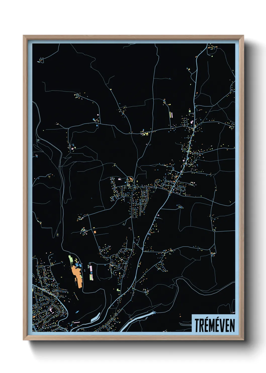 Une affiche de carte sur Tréméven