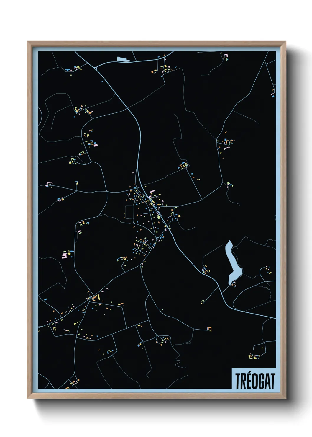 Une affiche de carte sur Tréogat