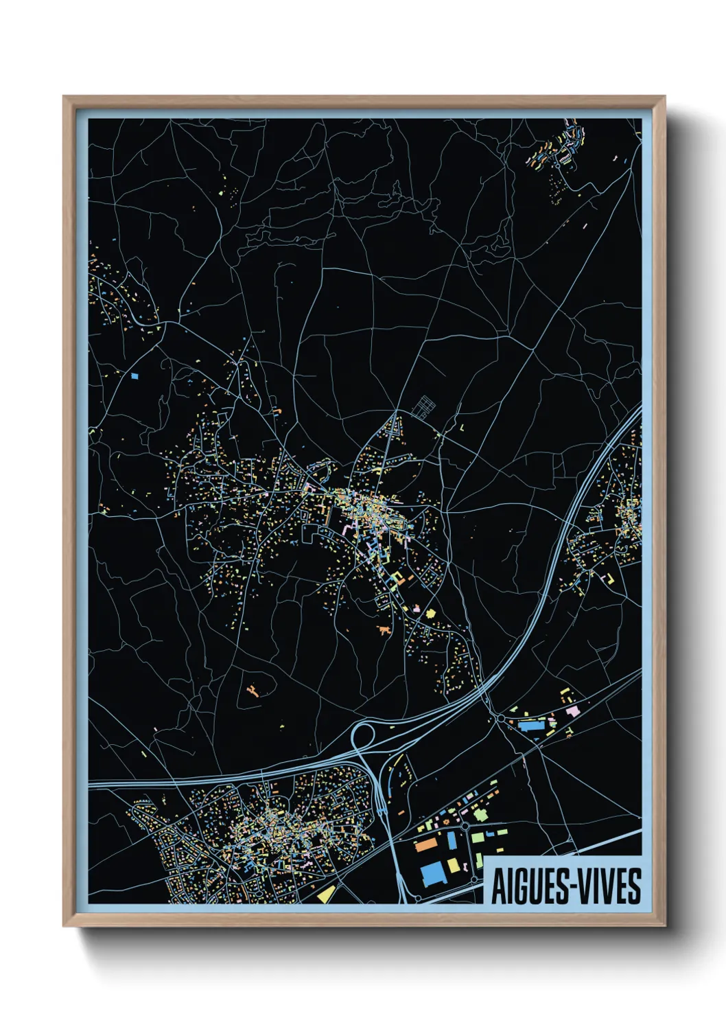 Une affiche de carte sur Aigues-Vives