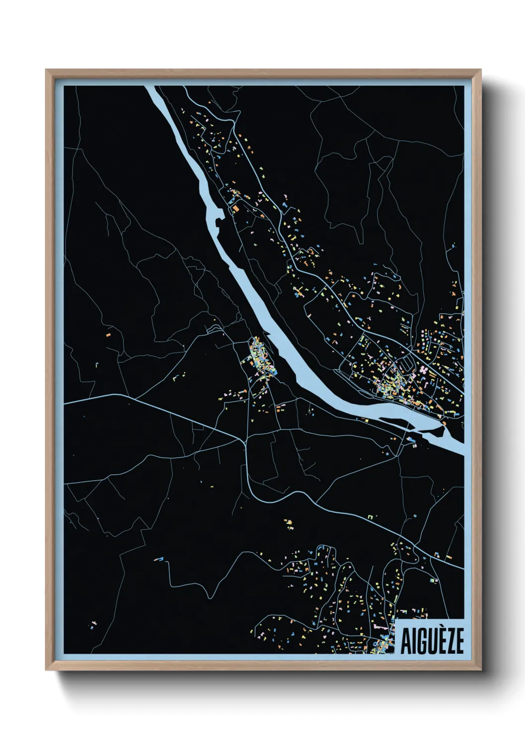 Une affiche de carte sur Aiguèze