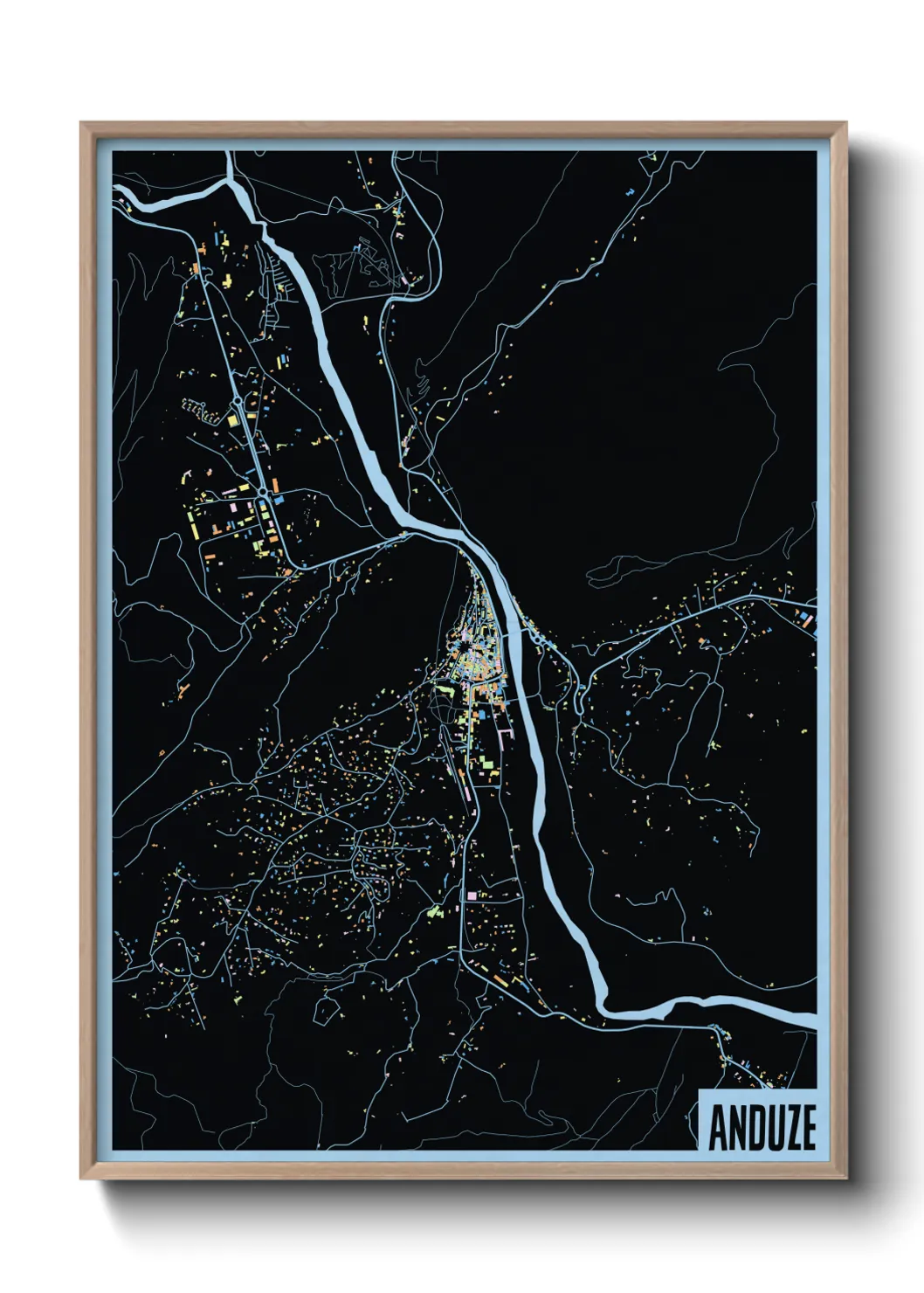 Une affiche de carte sur Anduze