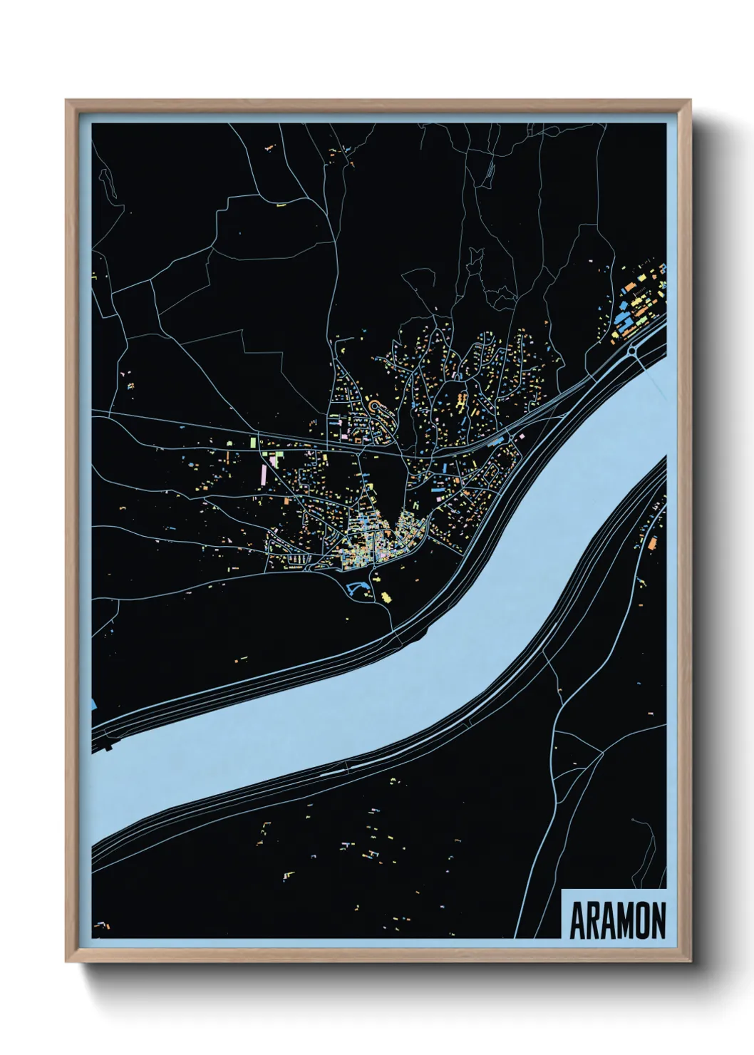 Une affiche de carte sur Aramon