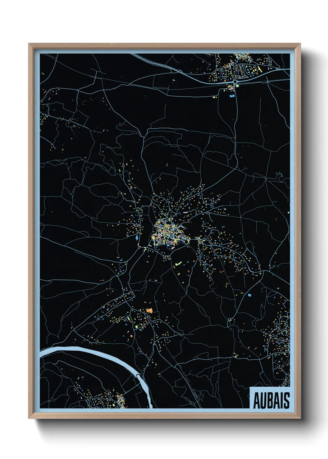 Une affiche de carte sur Aubais