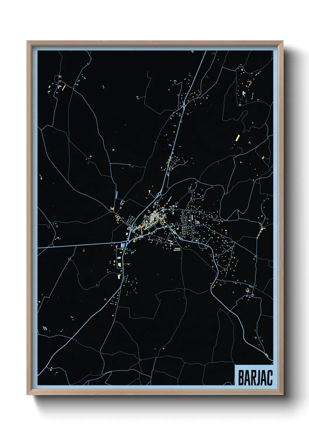 Une affiche de carte sur Barjac