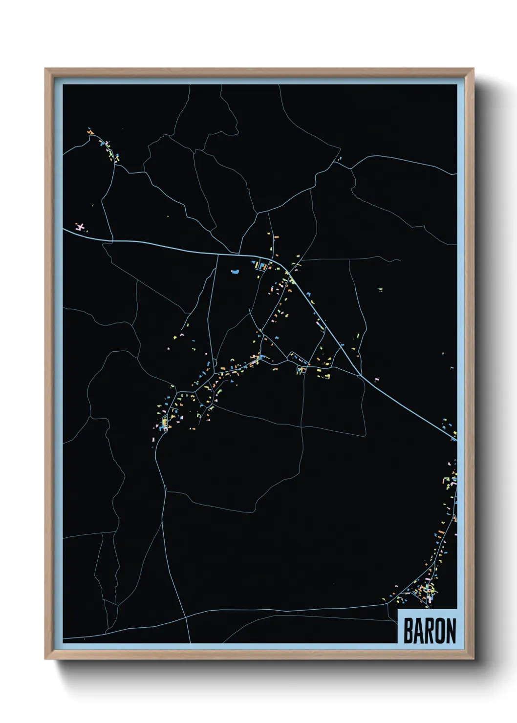 Une affiche de carte sur Baron