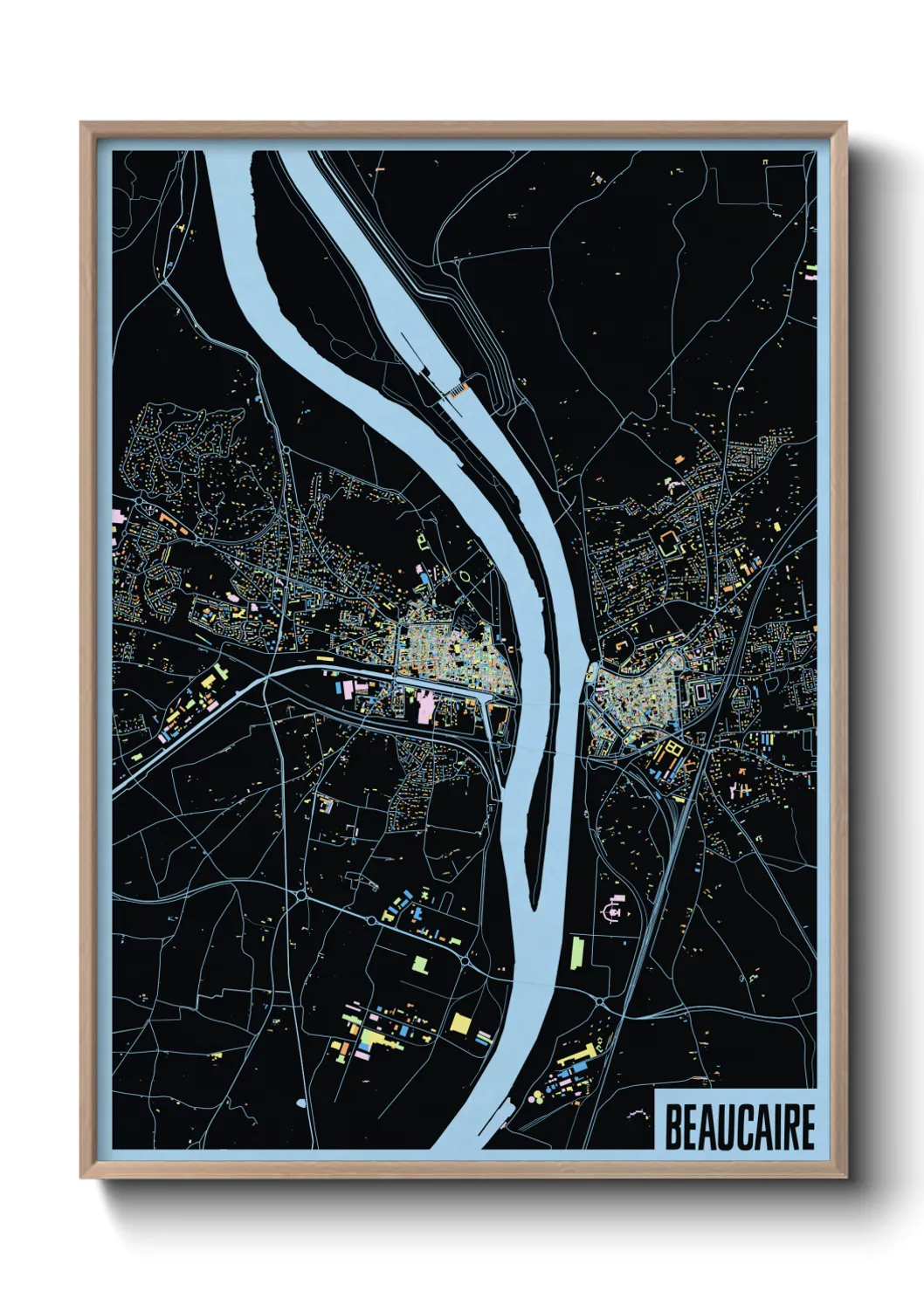 Une affiche de carte sur Beaucaire