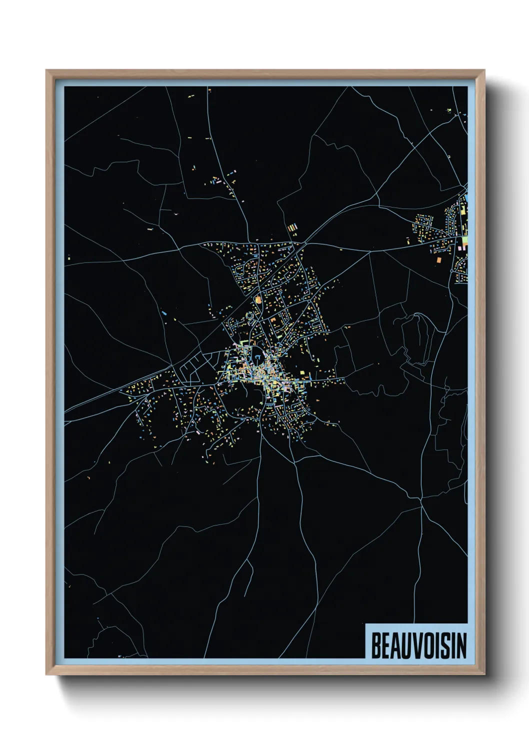 Une affiche de carte sur Beauvoisin