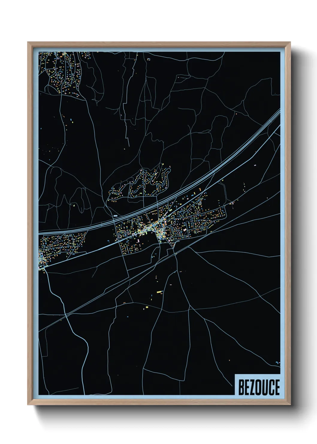 Une affiche de carte sur Bezouce