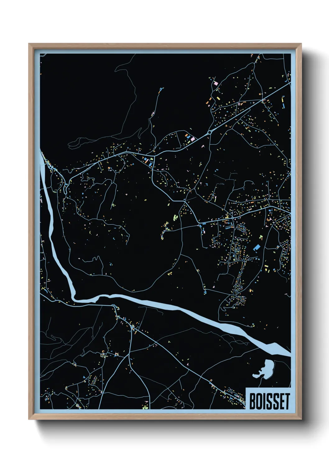 Une affiche de carte sur Boisset