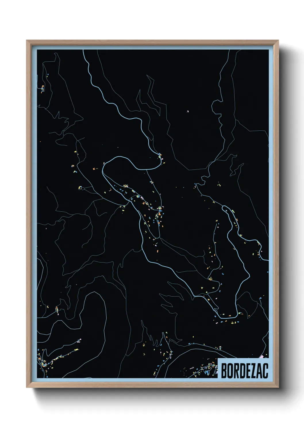 Une affiche de carte sur Bordezac