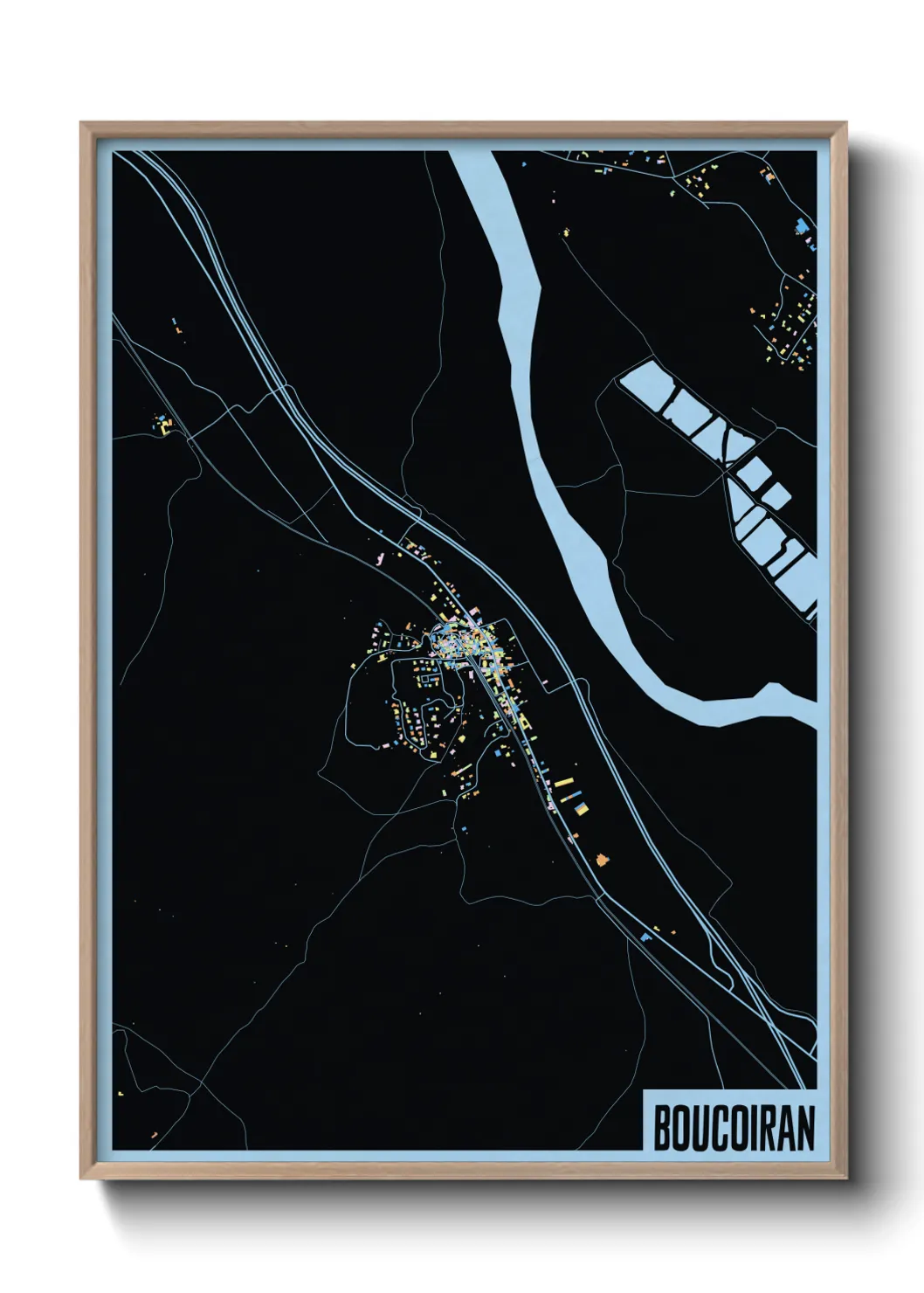 Une affiche de carte sur Boucoiran