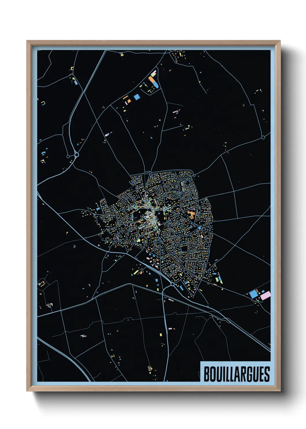 Une affiche de carte sur Bouillargues