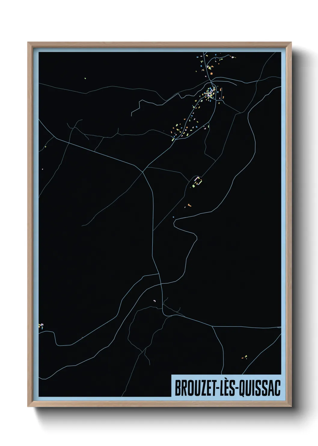 Une affiche de carte sur Brouzet-lès-Quissac
