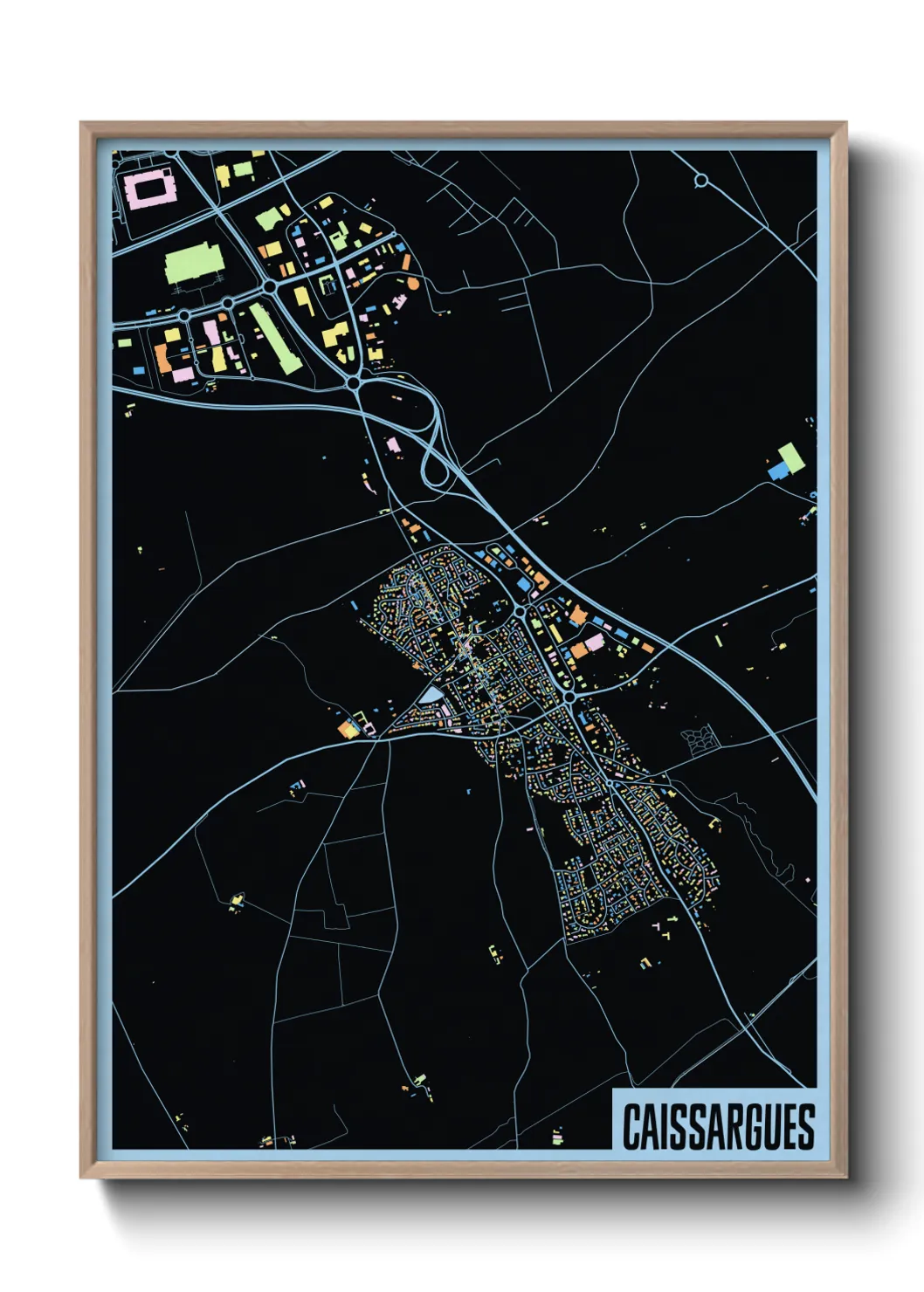 Une affiche de carte sur Caissargues