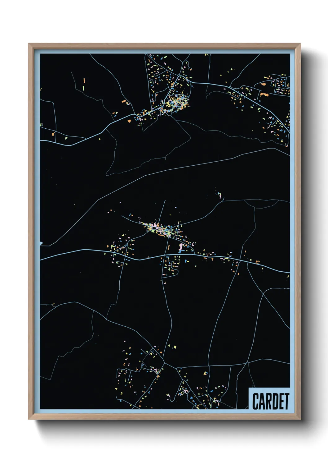 Une affiche de carte sur Cardet