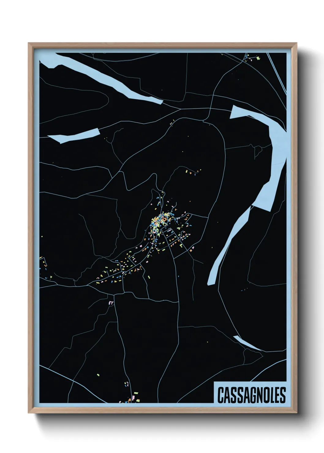 Une affiche de carte sur Cassagnoles