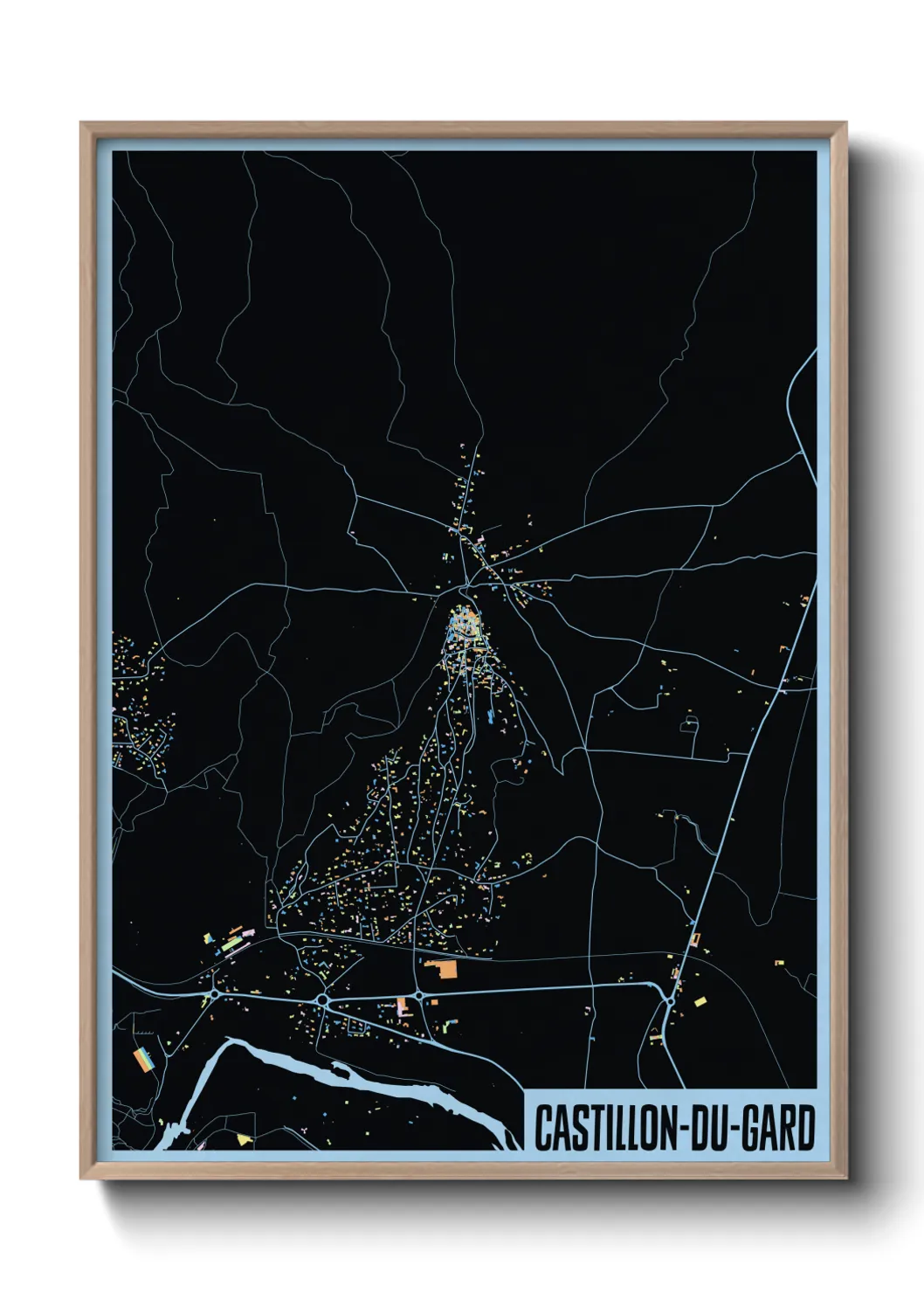 Une affiche de carte sur Castillon-du-Gard