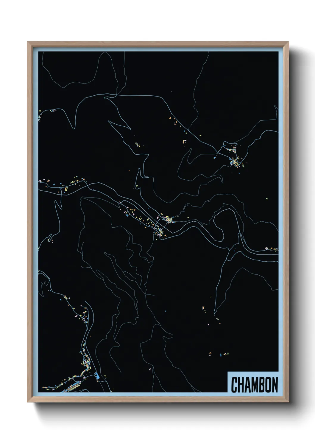 Une affiche de carte sur Chambon