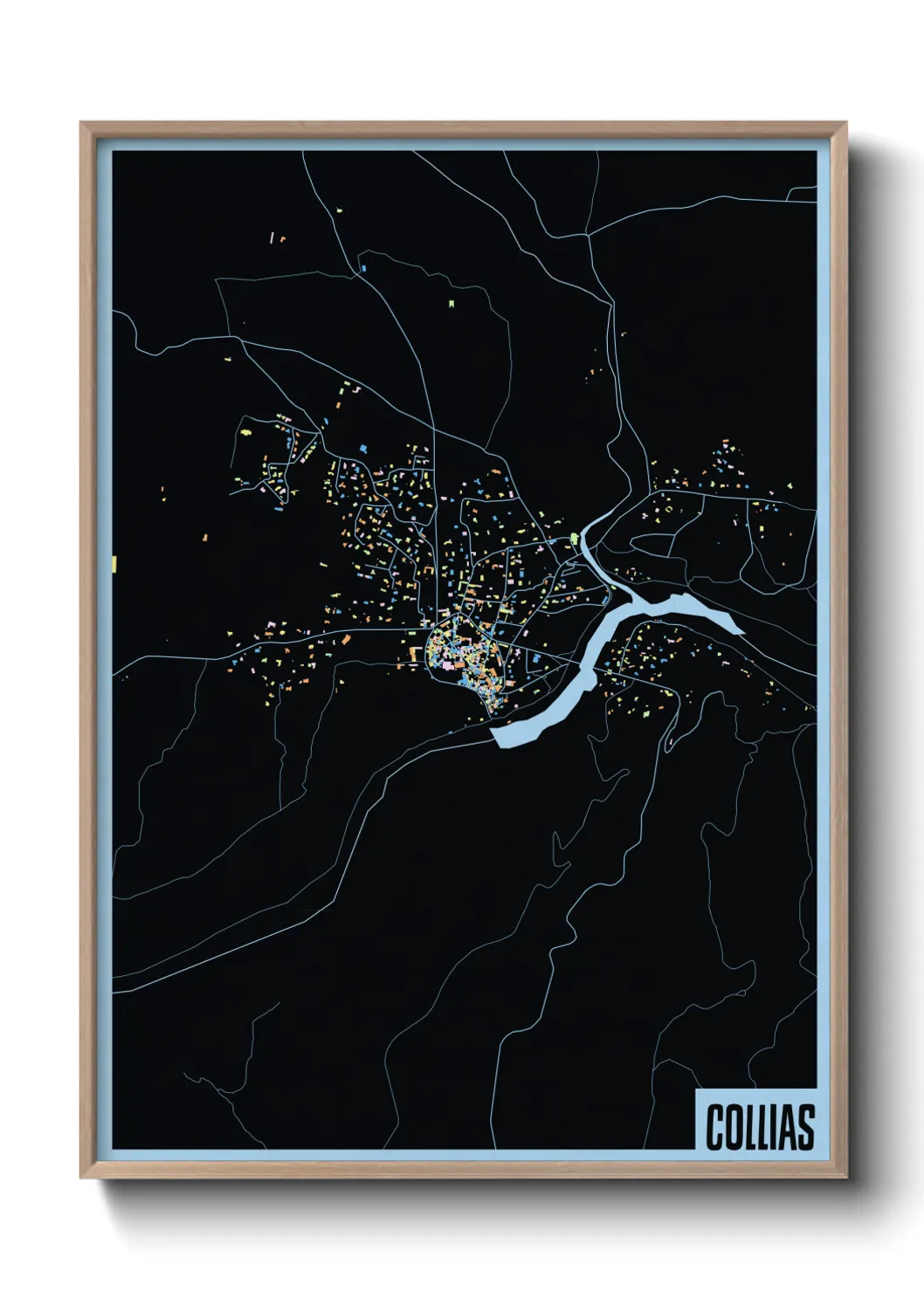 Une affiche de carte sur Collias