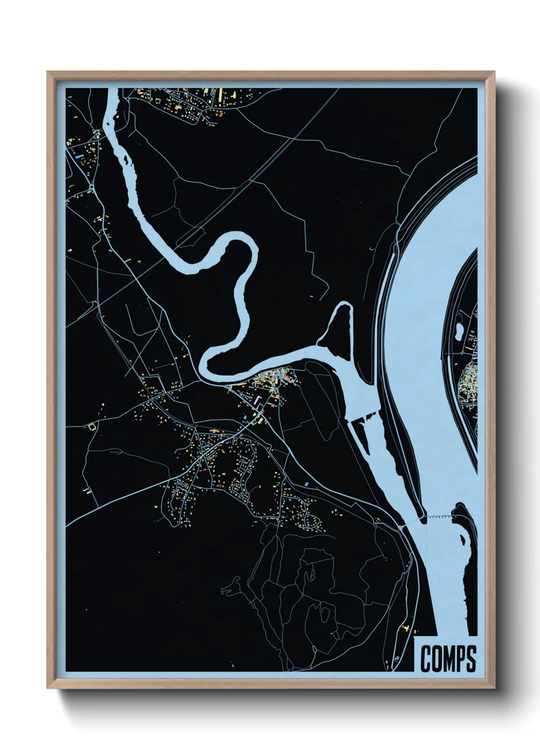 Une affiche de carte sur Comps