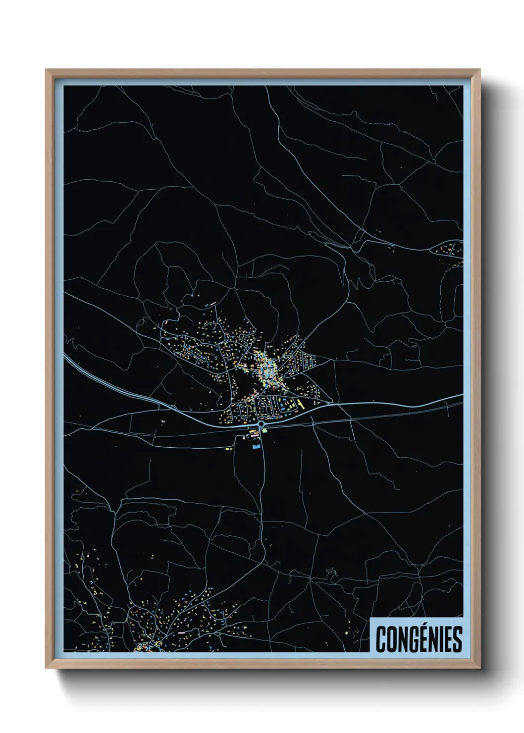 Une affiche de carte sur Congénies