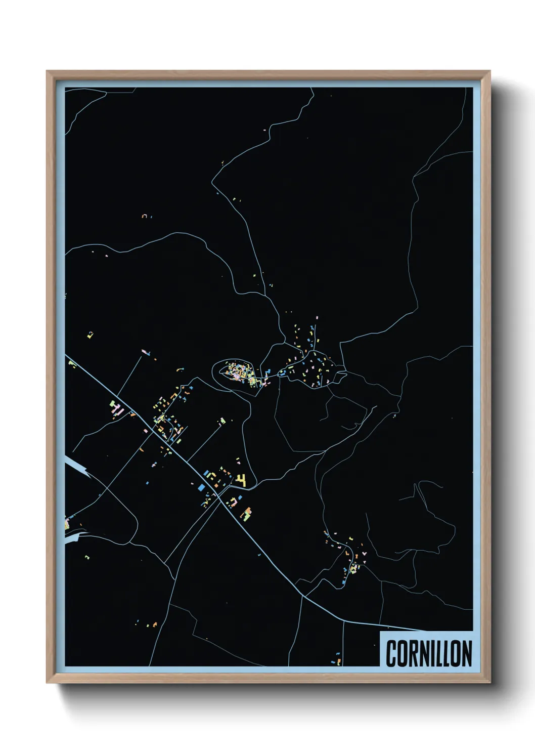 Une affiche de carte sur Cornillon