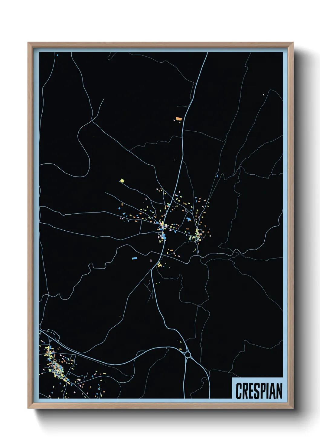 Une affiche de carte sur Crespian