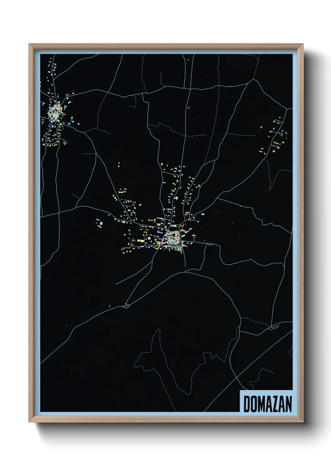 Une affiche de carte sur Domazan