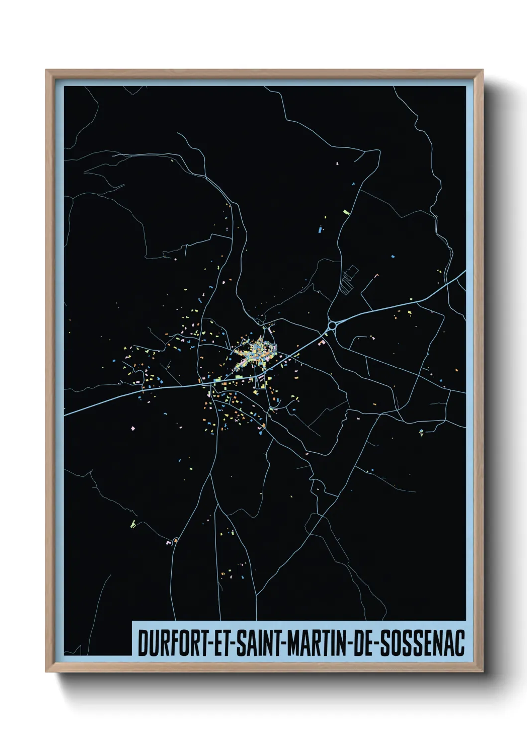 Une affiche de carte sur Durfort-et-Saint-Martin-de-Sossenac