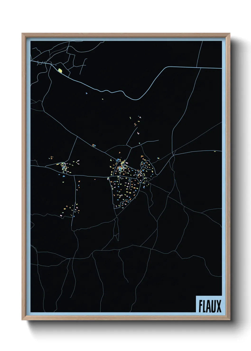 Une affiche de carte sur Flaux