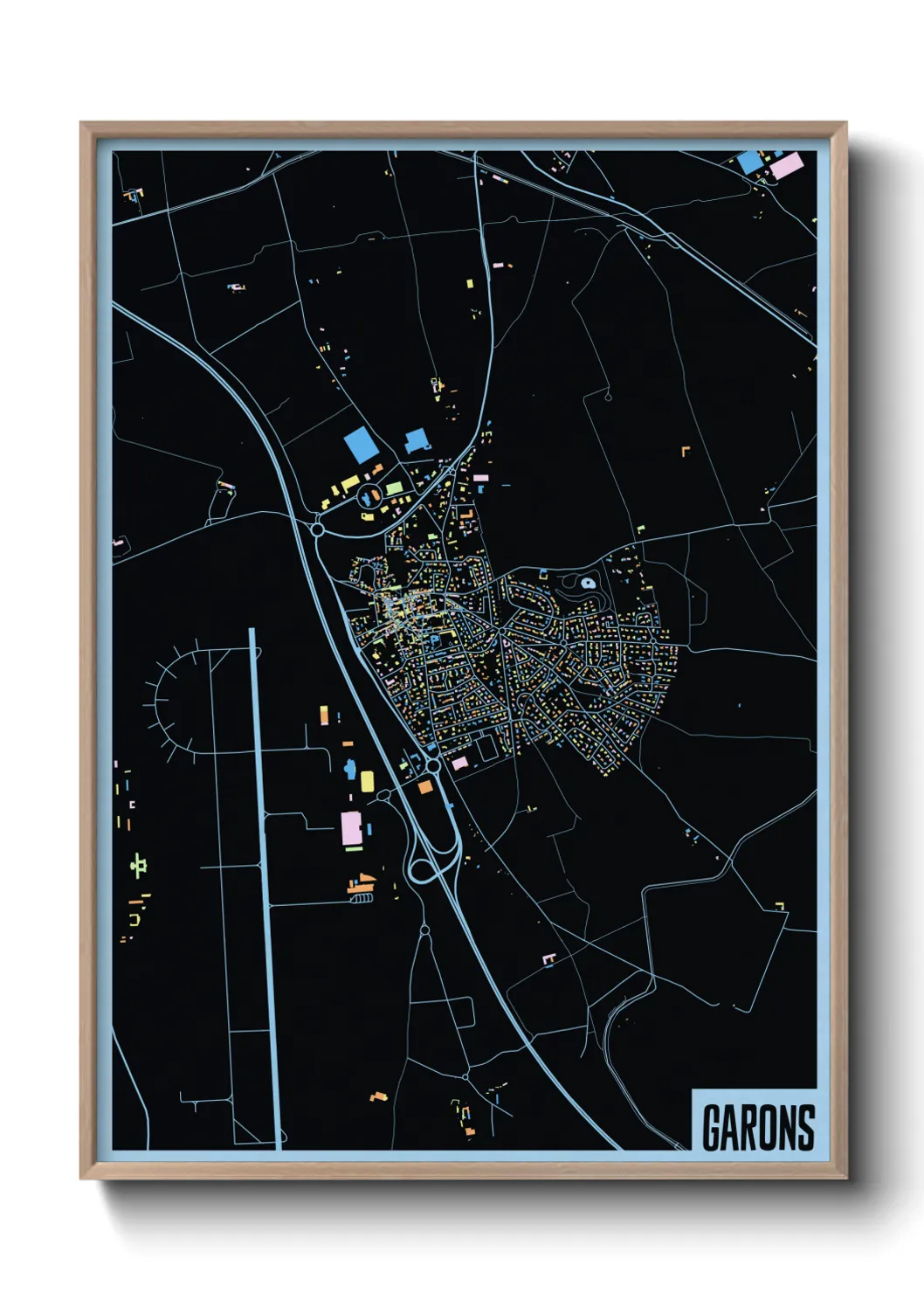 Une affiche de carte sur Garons