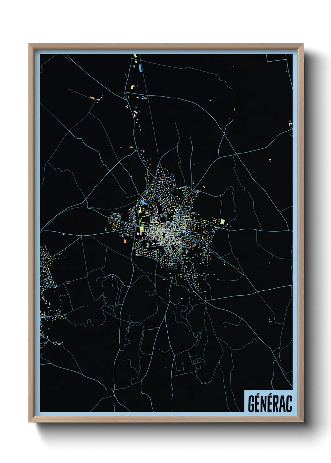 Une affiche de carte sur Générac