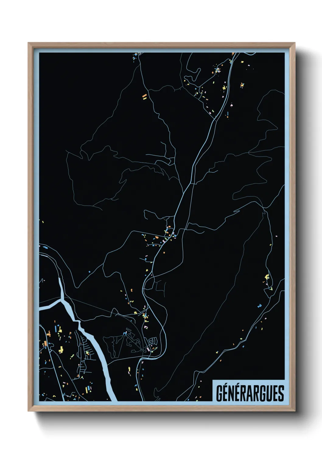 Une affiche de carte sur Générargues