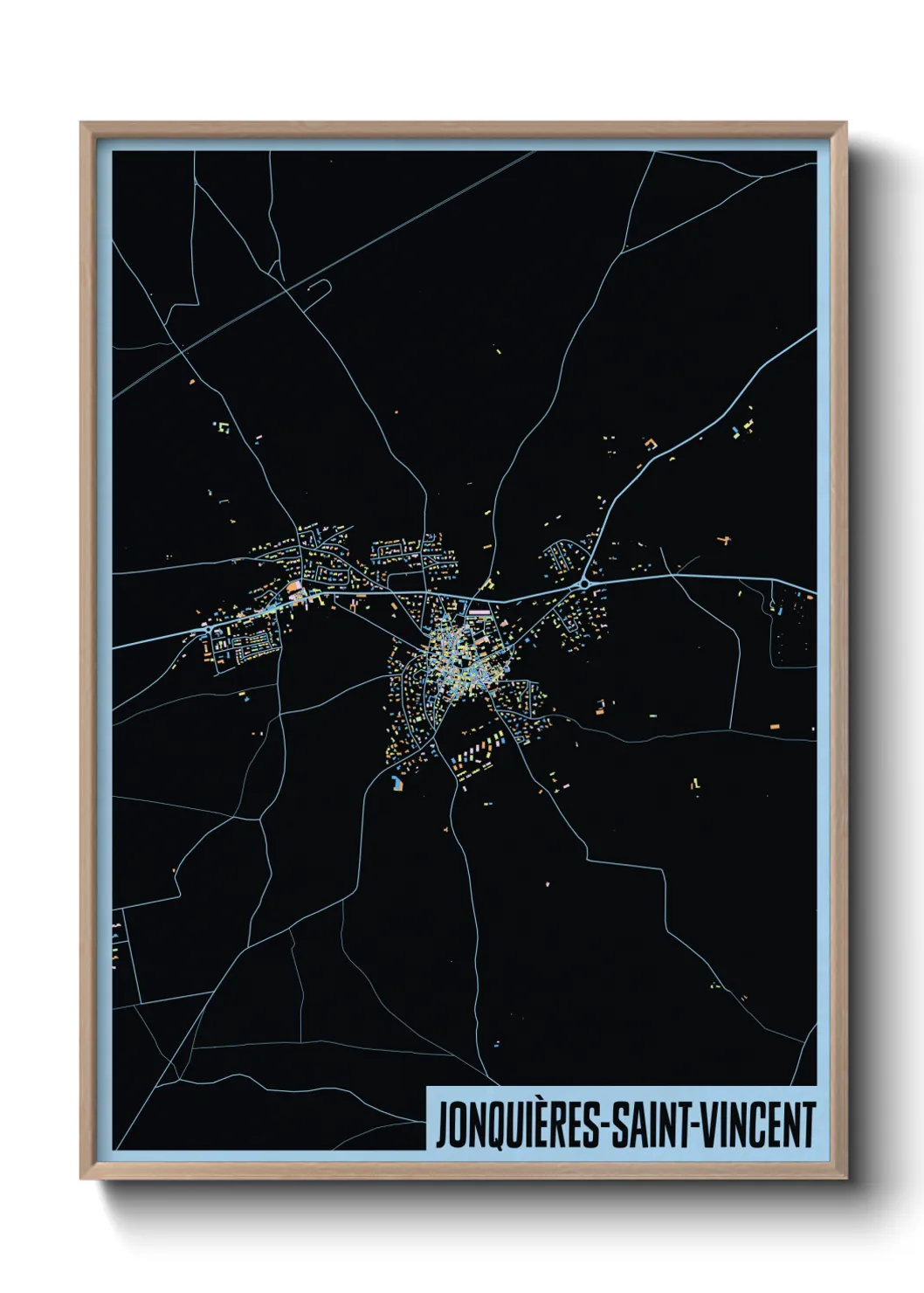 Un poster carteJonquières-Saint-Vincent