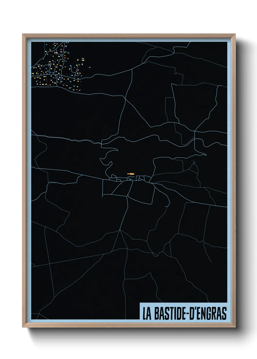 Une affiche de carte sur La Bastide-d'Engras