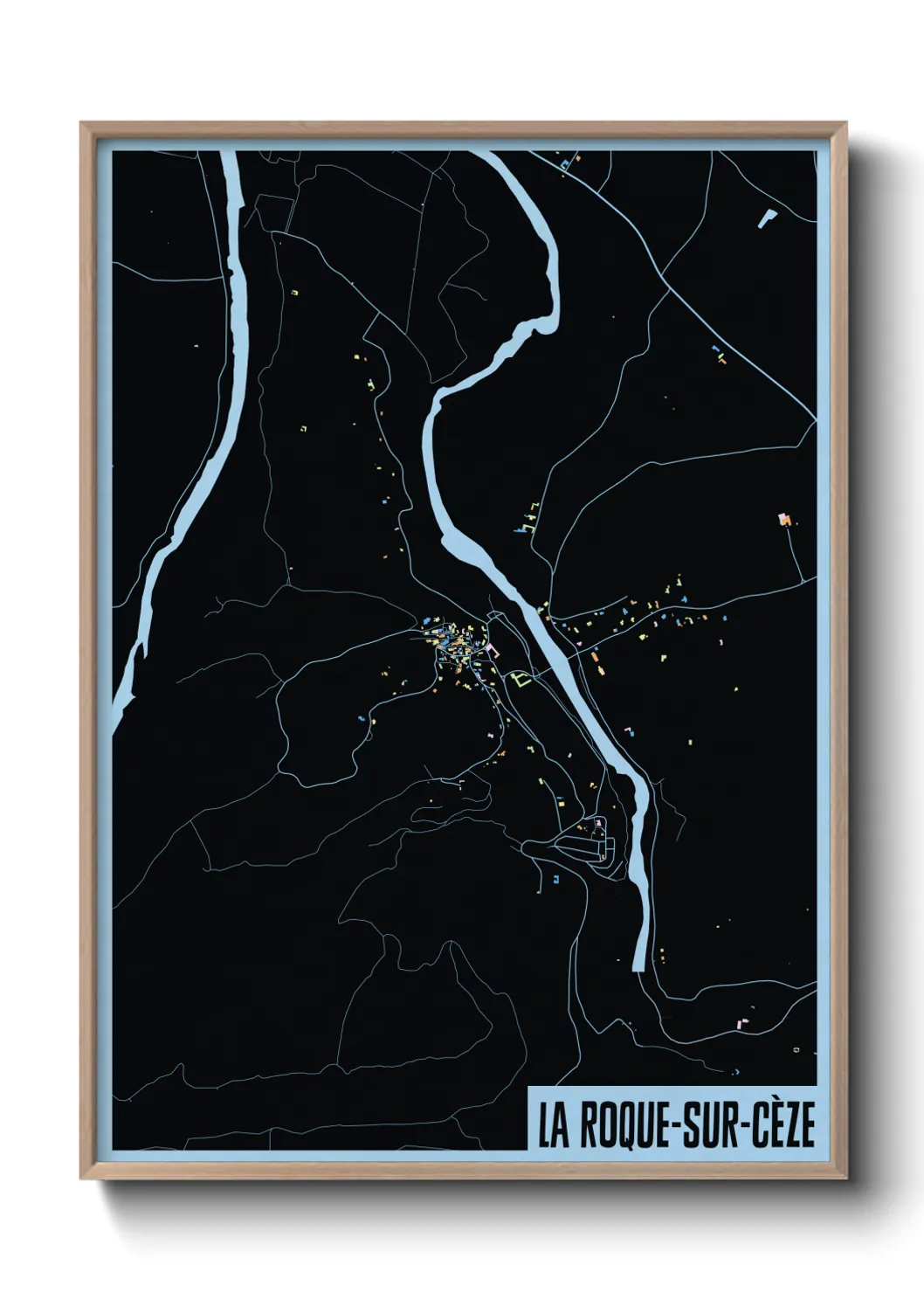 Une affiche de carte sur La Roque-sur-Cèze