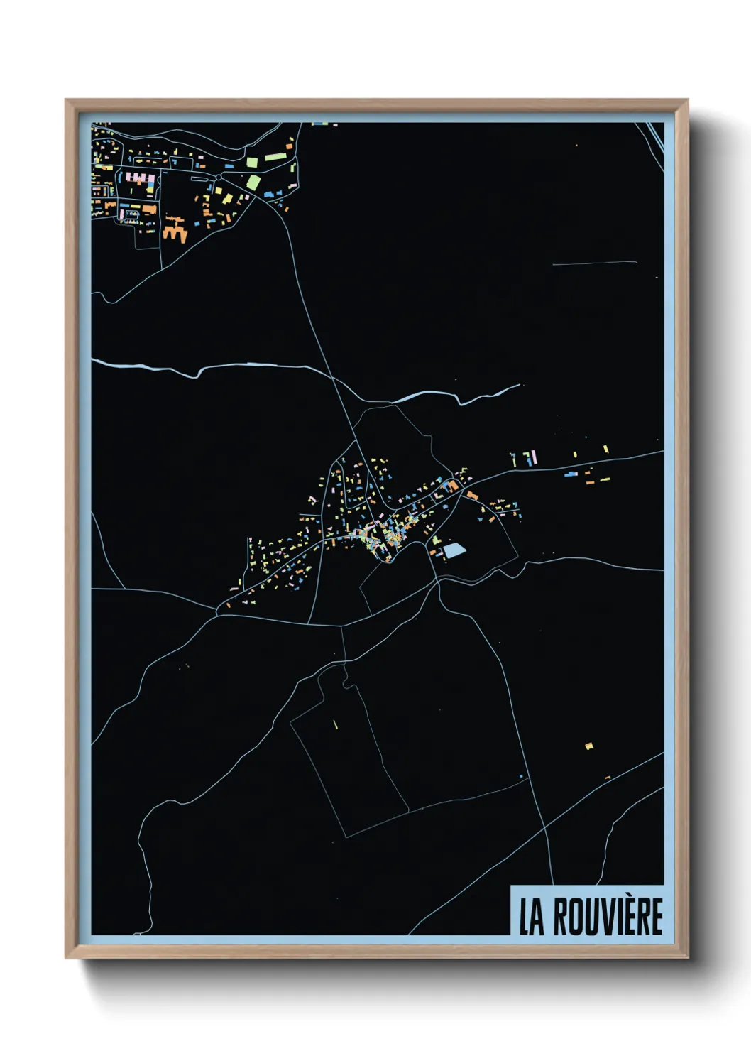 Une affiche de carte sur La Rouvière