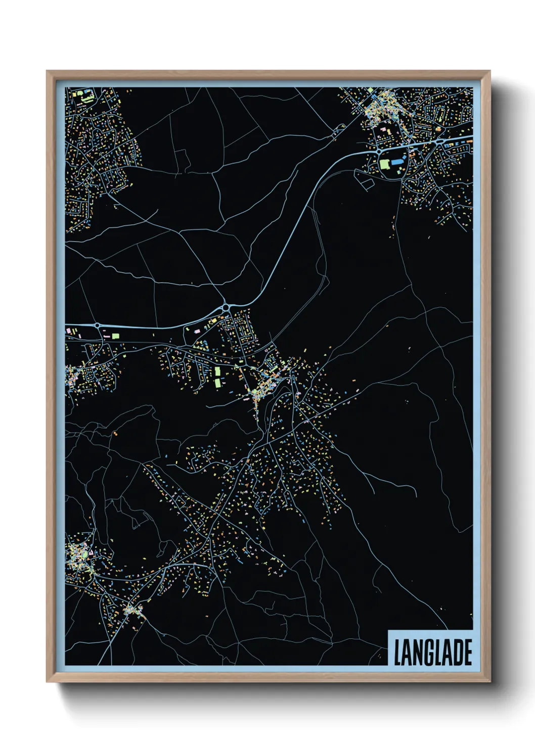 Une affiche de carte sur Langlade