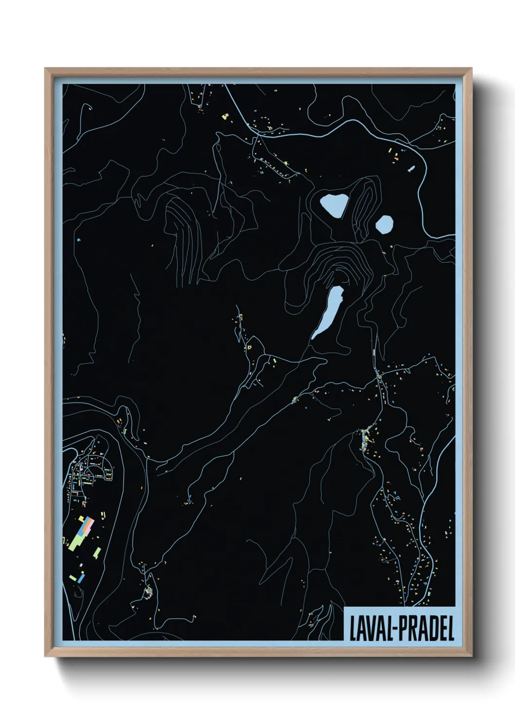 Une affiche de carte sur Laval-Pradel