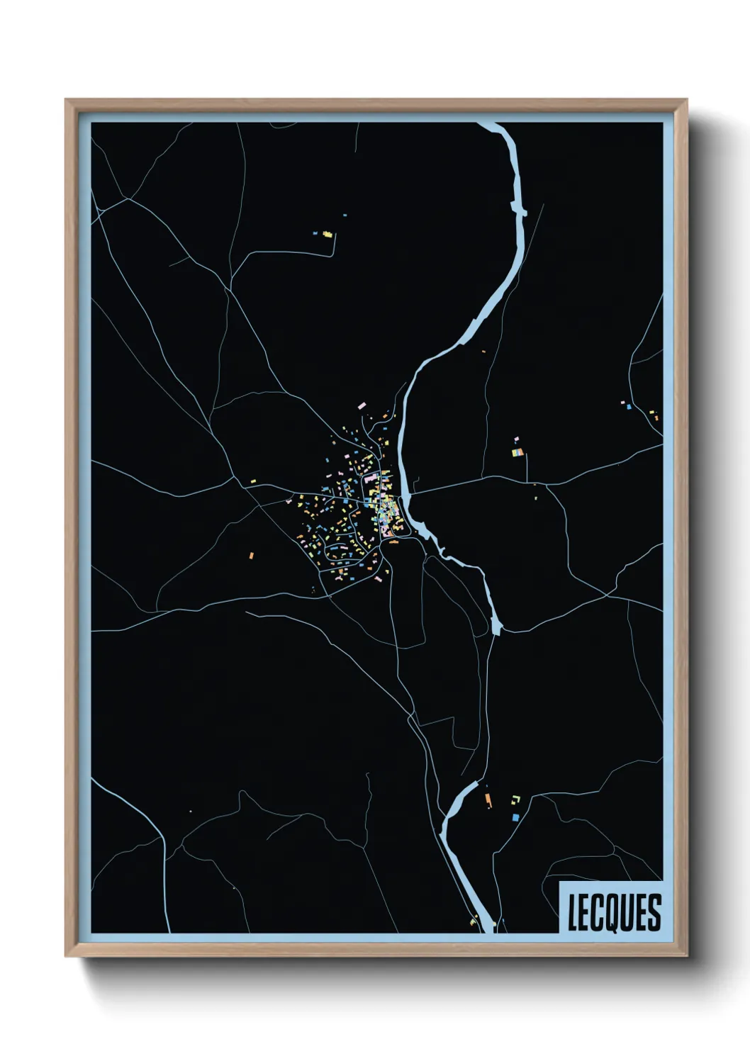 Une affiche de carte sur Lecques