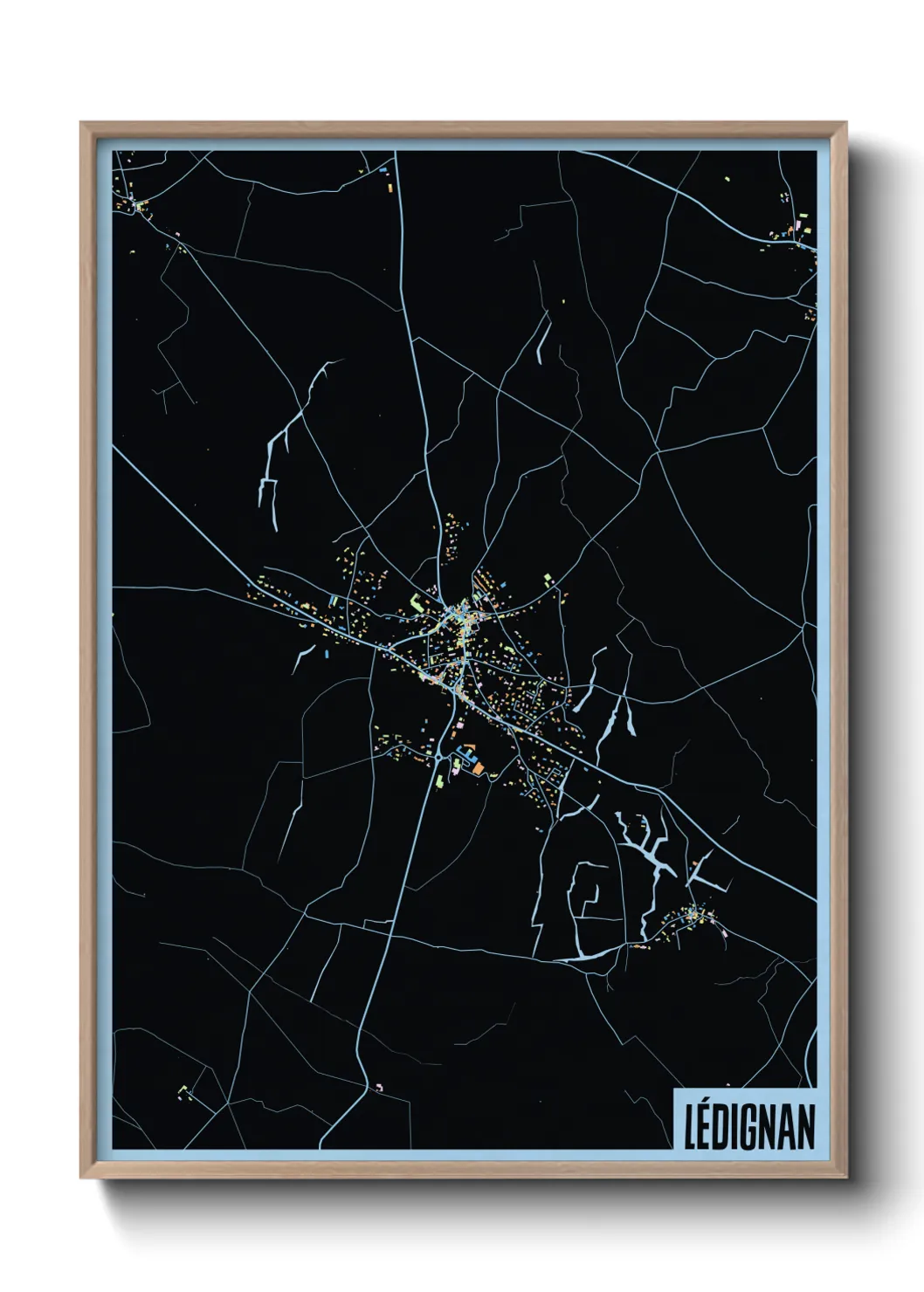 Une affiche de carte sur Lédignan