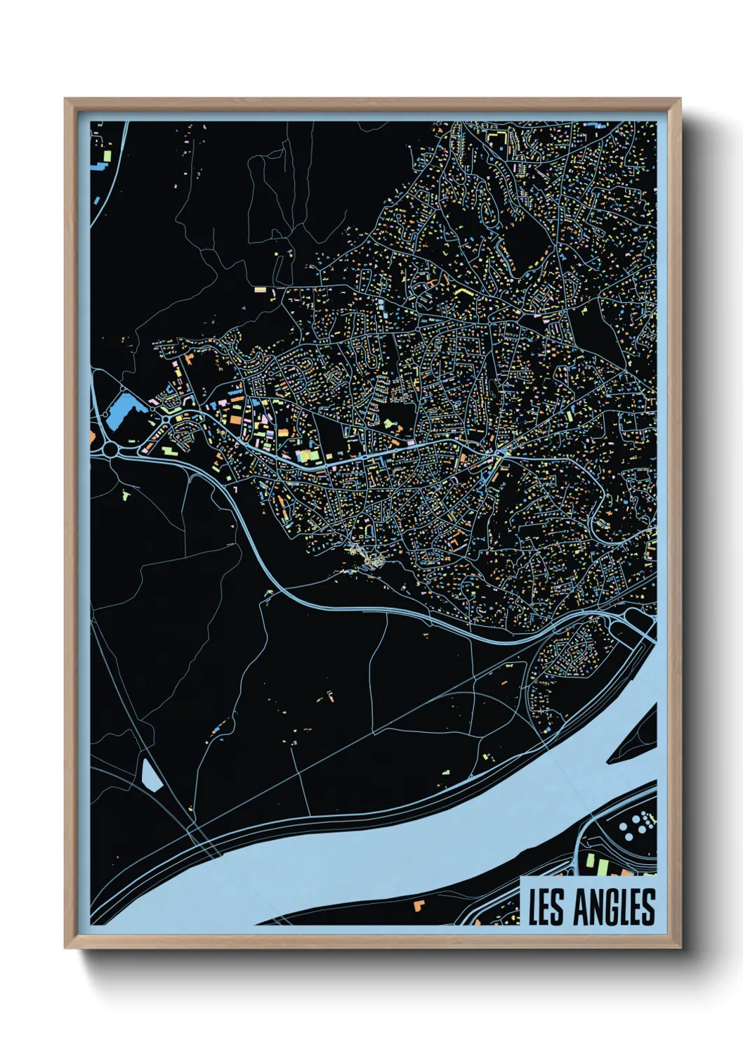 Une affiche de carte sur Les Angles