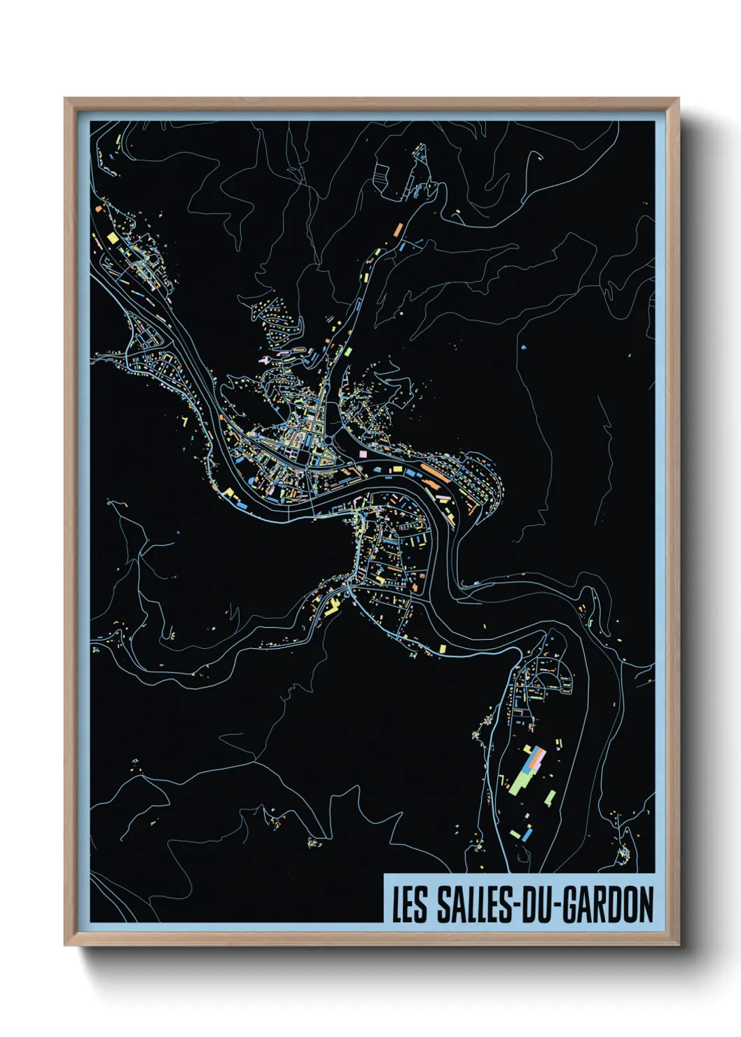 Une affiche de carte sur Les Salles-du-Gardon
