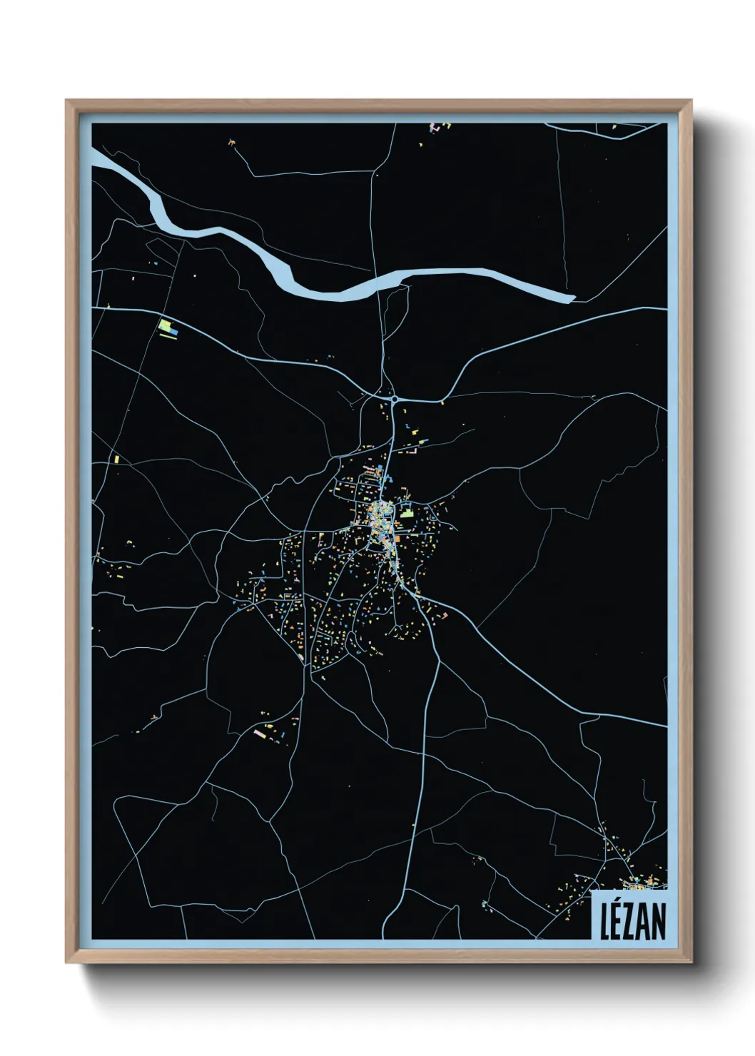 Une affiche de carte sur Lézan