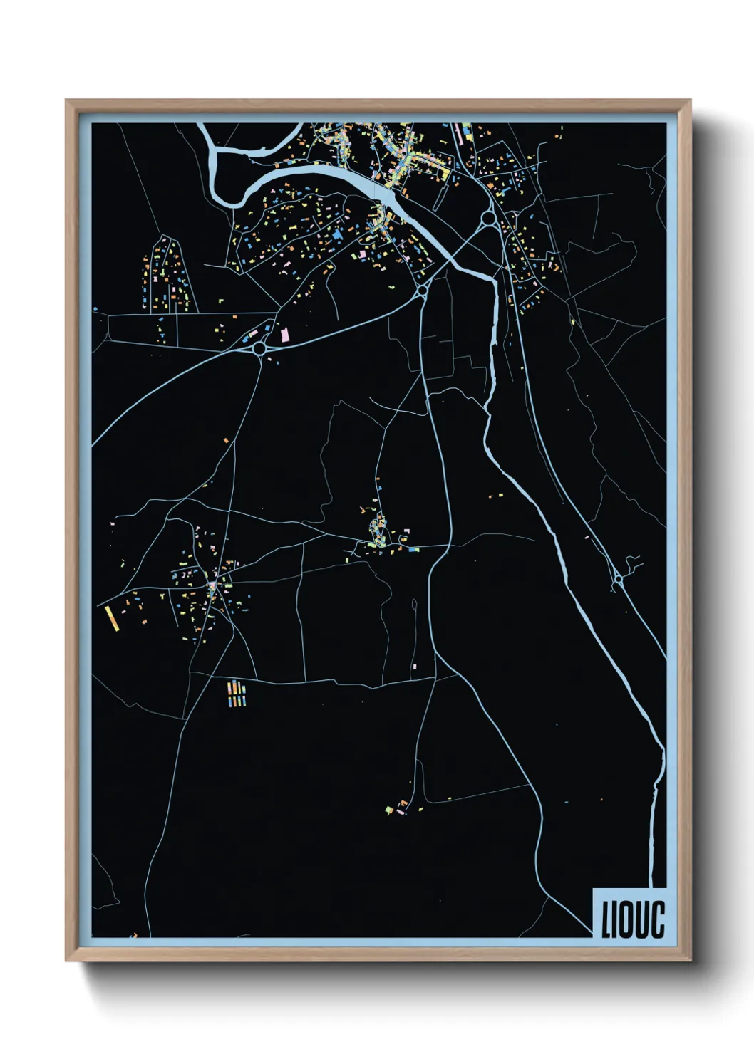 Une affiche de carte sur Liouc