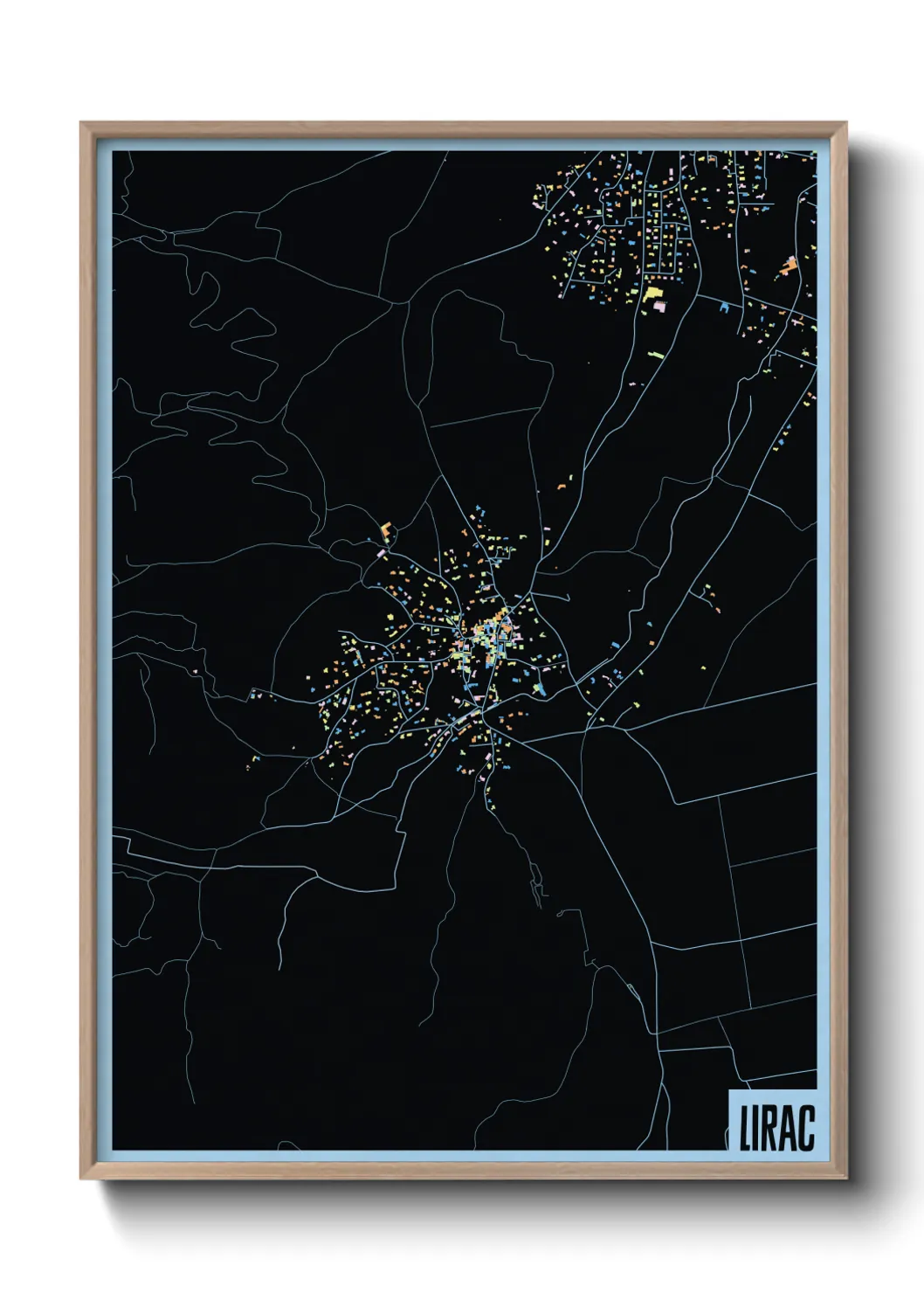 Une affiche de carte sur Lirac